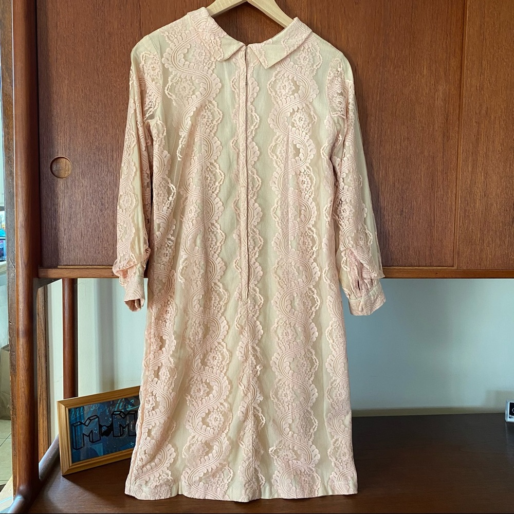 Vintage Ofelia’s pale pink lace cotton lined dress - Picture 11 of 15